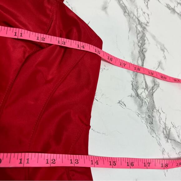 ZAC by zac posen balloon hem dress red mini Sz 4 - Picture 4 of 5